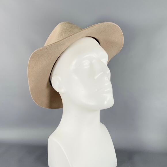 BRIXTON Size M Taupe Wool Felt Fedora Hat - Picture 1 of 8